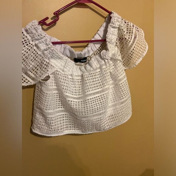 Nicholas white lattice cut out blouse 6 - Picture 3 of 9